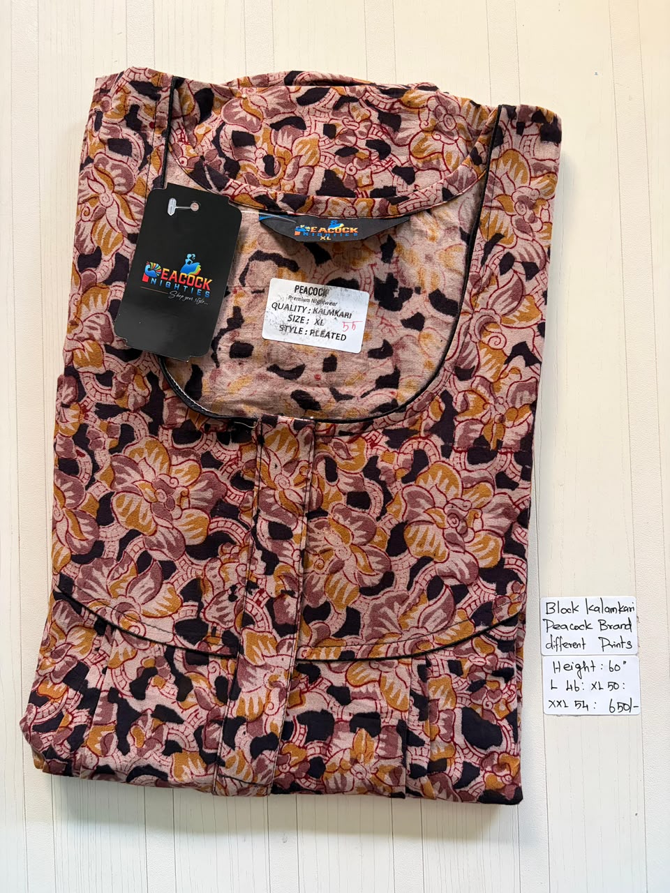 CKS031 Height Block Kalamkari peacock Pleats zip DD