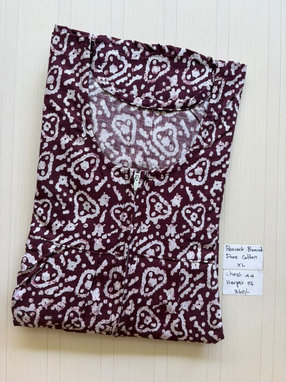 AASBP015 Peacock Pleats Zip Nighty