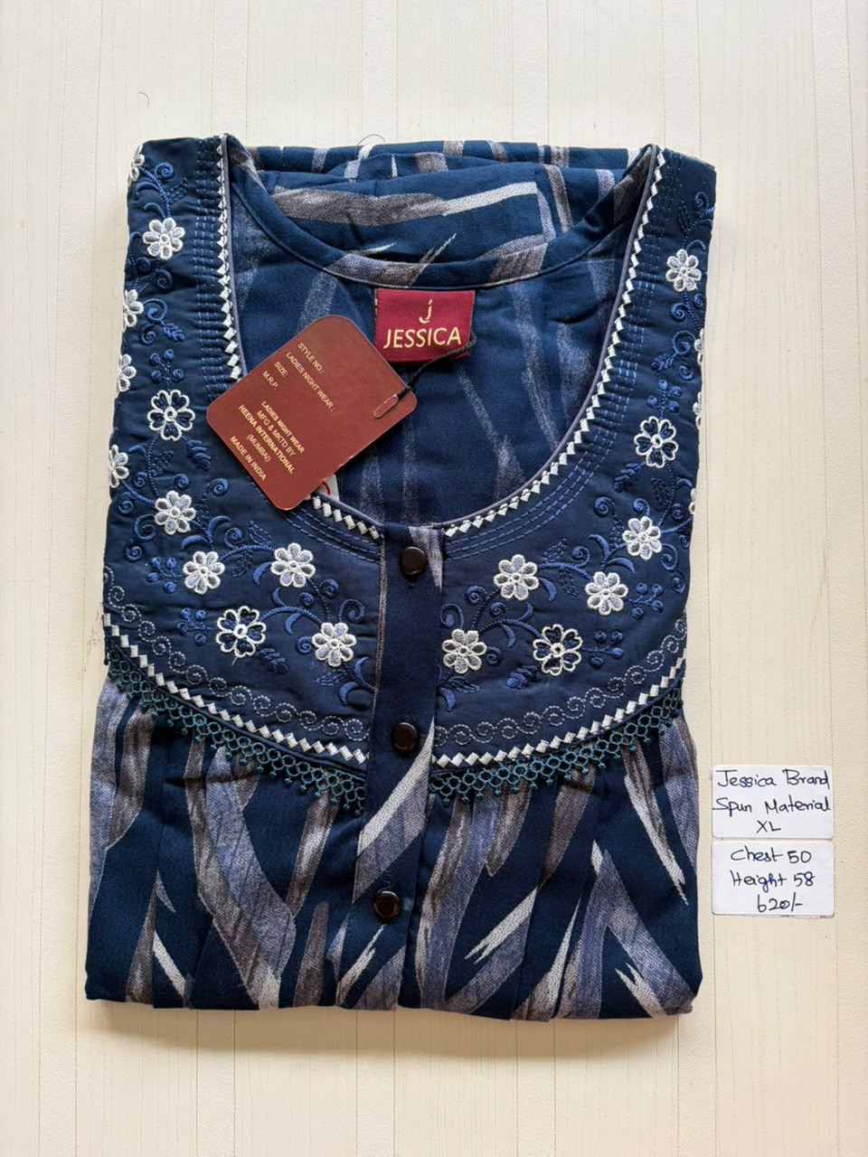 CJS 525 Height Jessica Pleats Spun Nighty 550