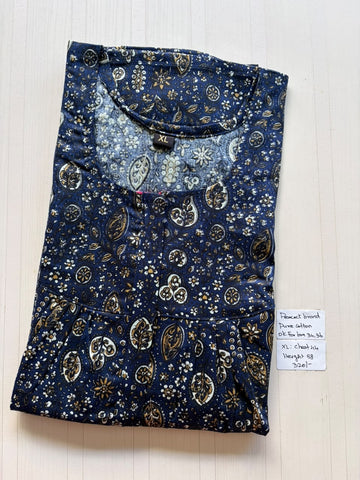 AASHP 182 Height Peacock Pleats Zip Nighty BP HP CPS