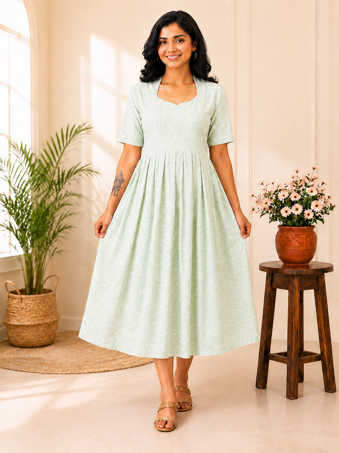 MFS5010 Peacock maxi frock MM1
