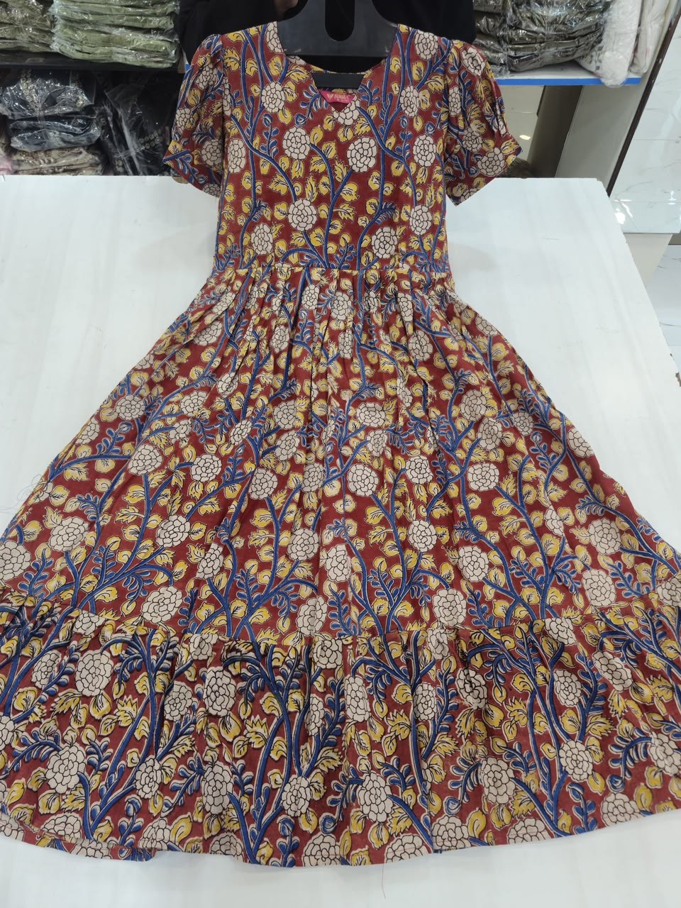 MFS 384 Peacock Kalamkari Maxi Frock YY1