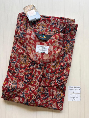 AKS048 Height Block Kalamkari peacock Pleats zip