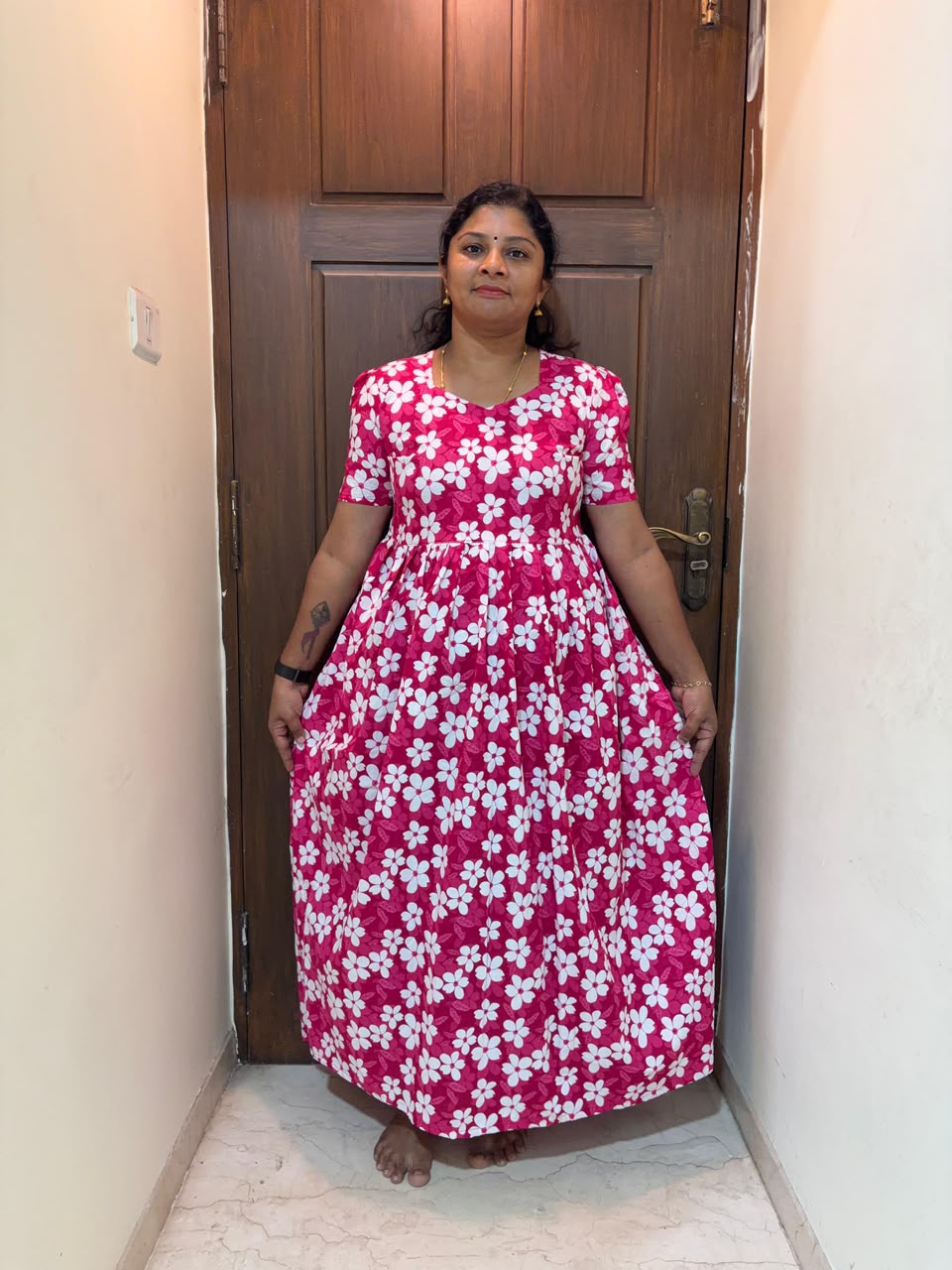 MFS 253 Peacock maxi frock YY1