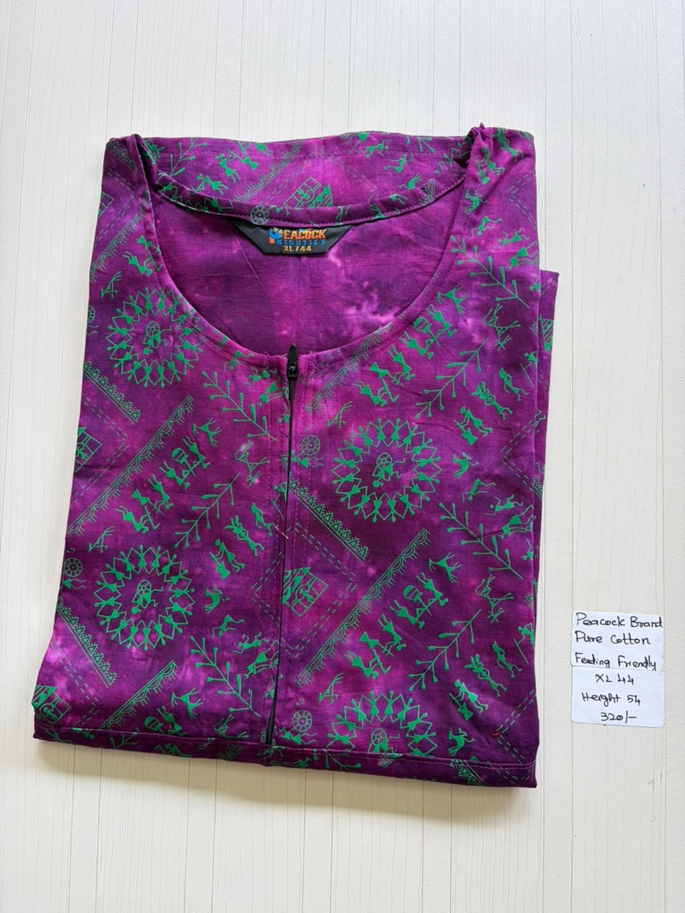 AASBP 075 Peacock Pleats Zip Nighty BP CPS