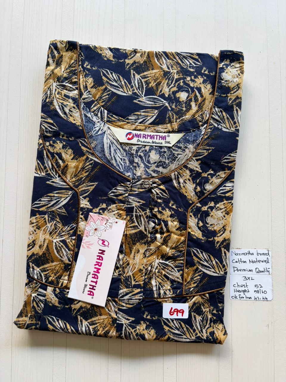 DNS 027 Height Narmatha Pleats Zip Nighty