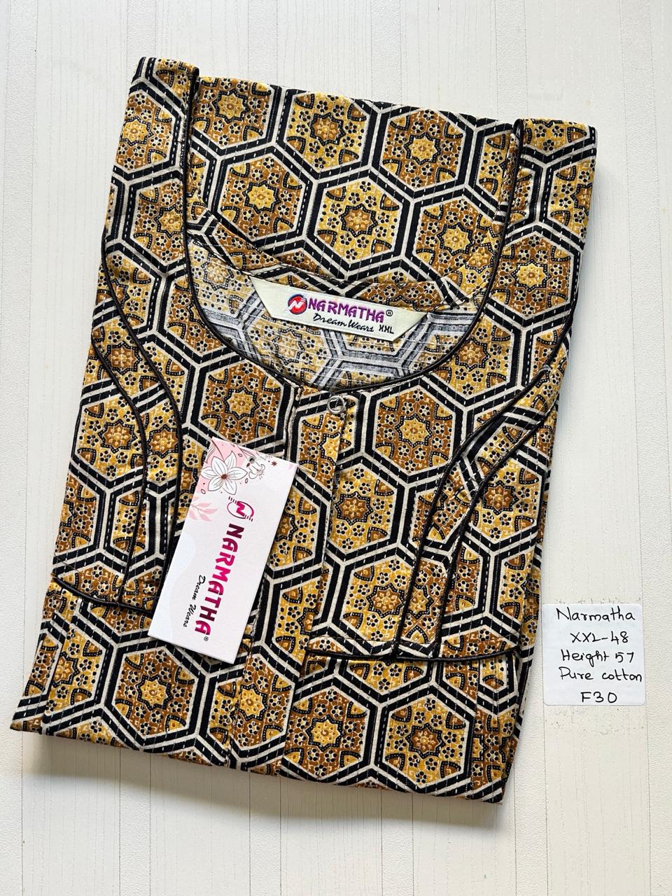 CNS049 Narmatha Pleats Zip Nighty
