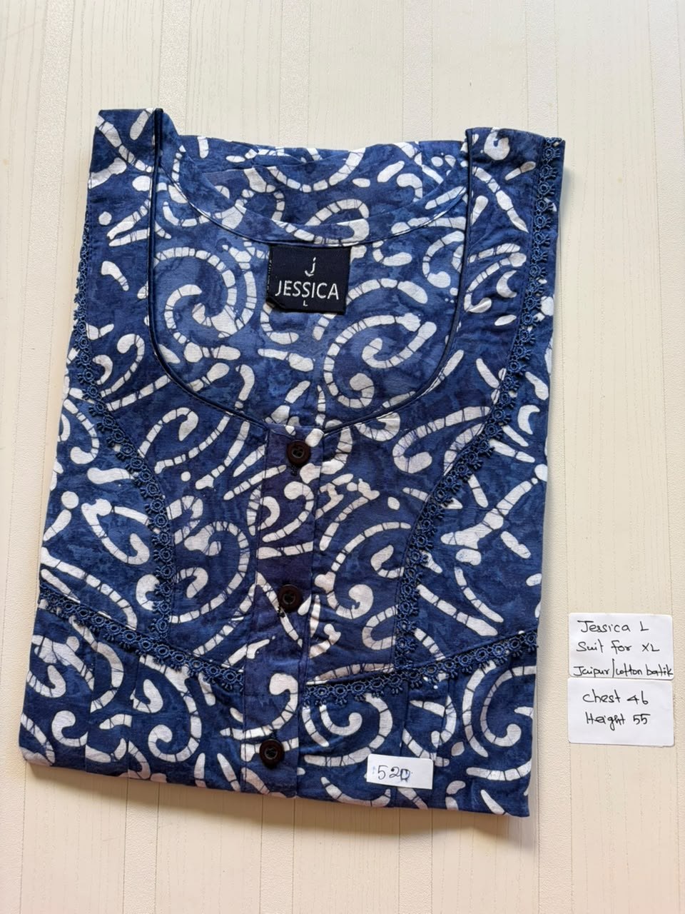 BJS 1087 Jessica Pleats Batik Nighty 550