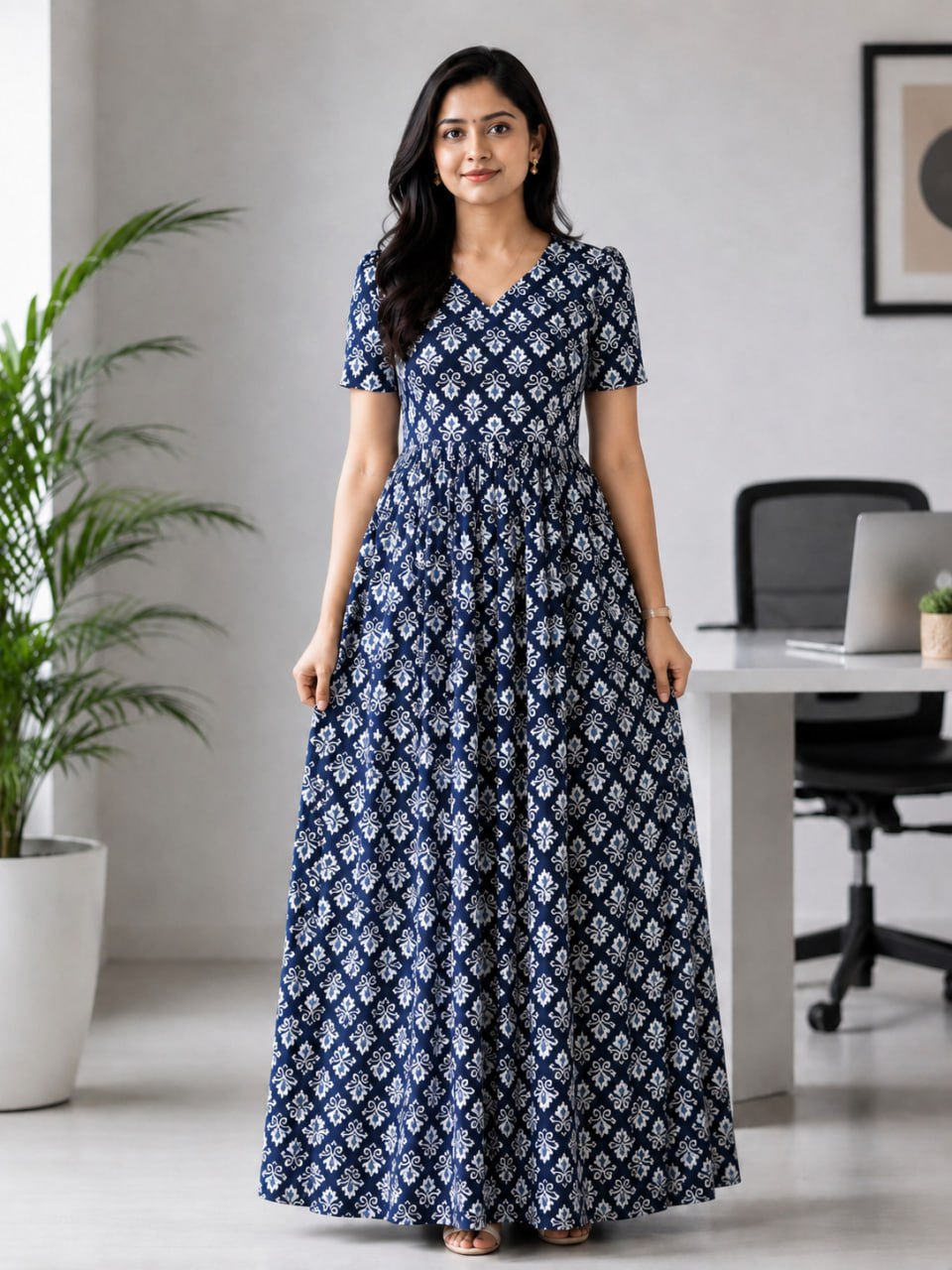 MFS 428 Height Peacock maxi frock YY1 YY2