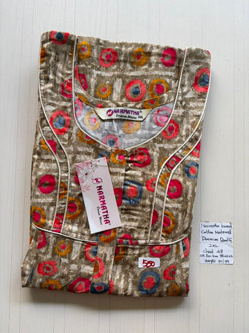 CNS 015 Height Narmatha Pleats Zip Nighty