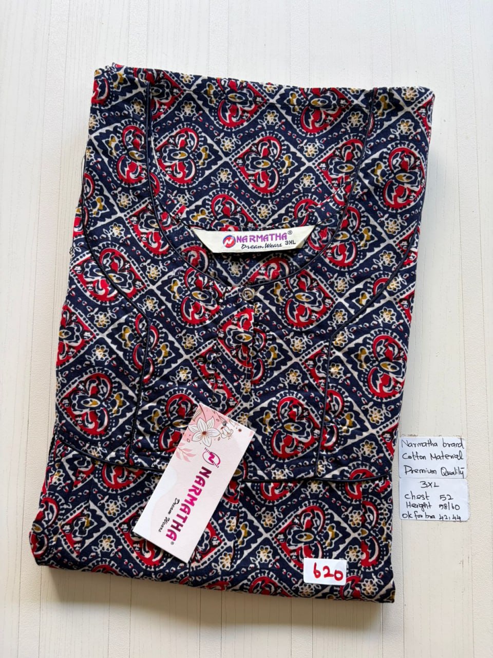 DNS 039 Height Narmatha Pleats Zip Nighty