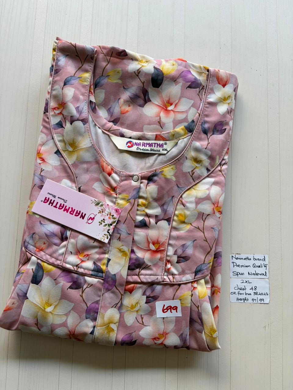 CNS 009 Height Narmatha Pleats Zip Nighty