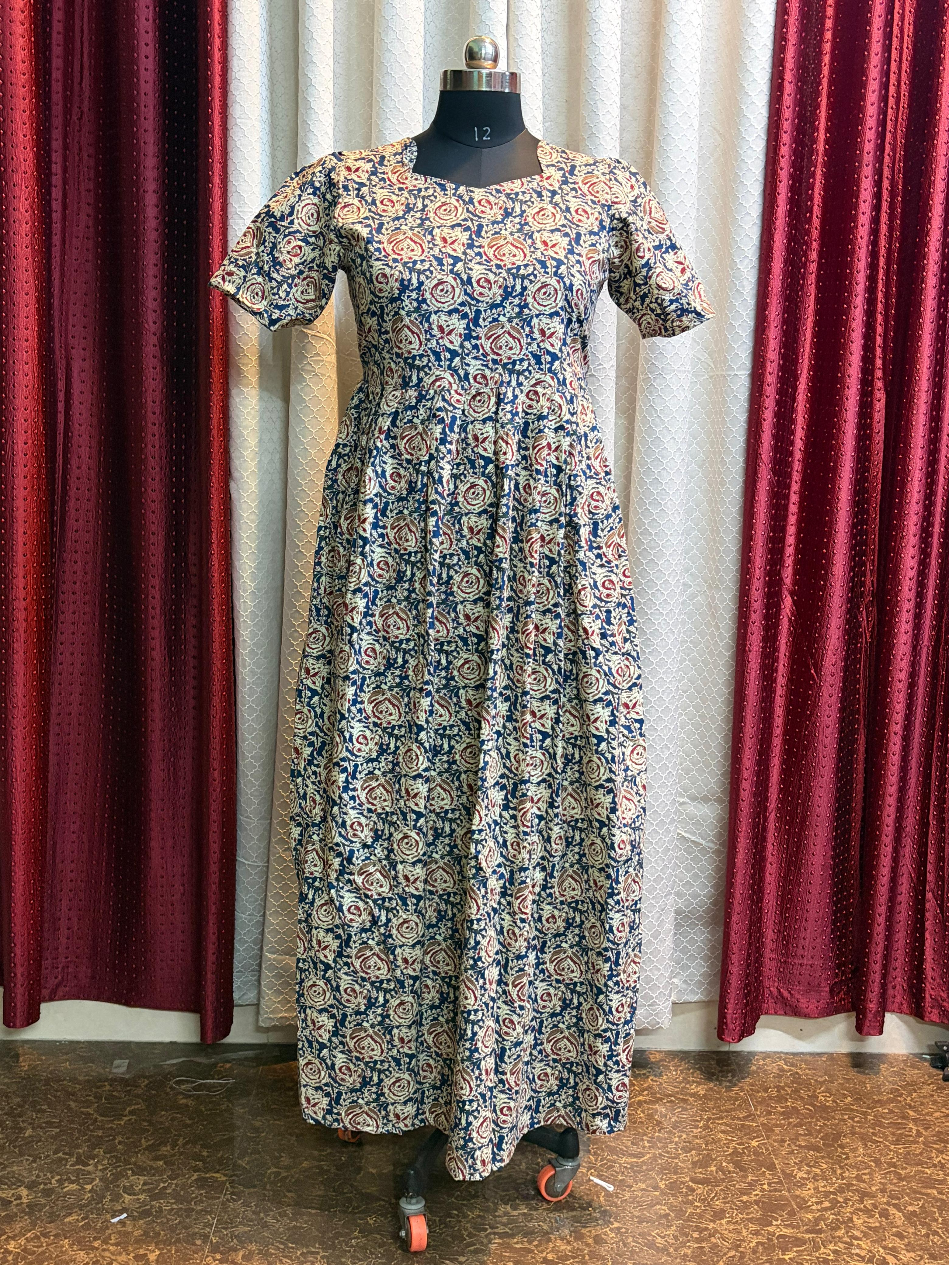 Blue Floral Print Dress