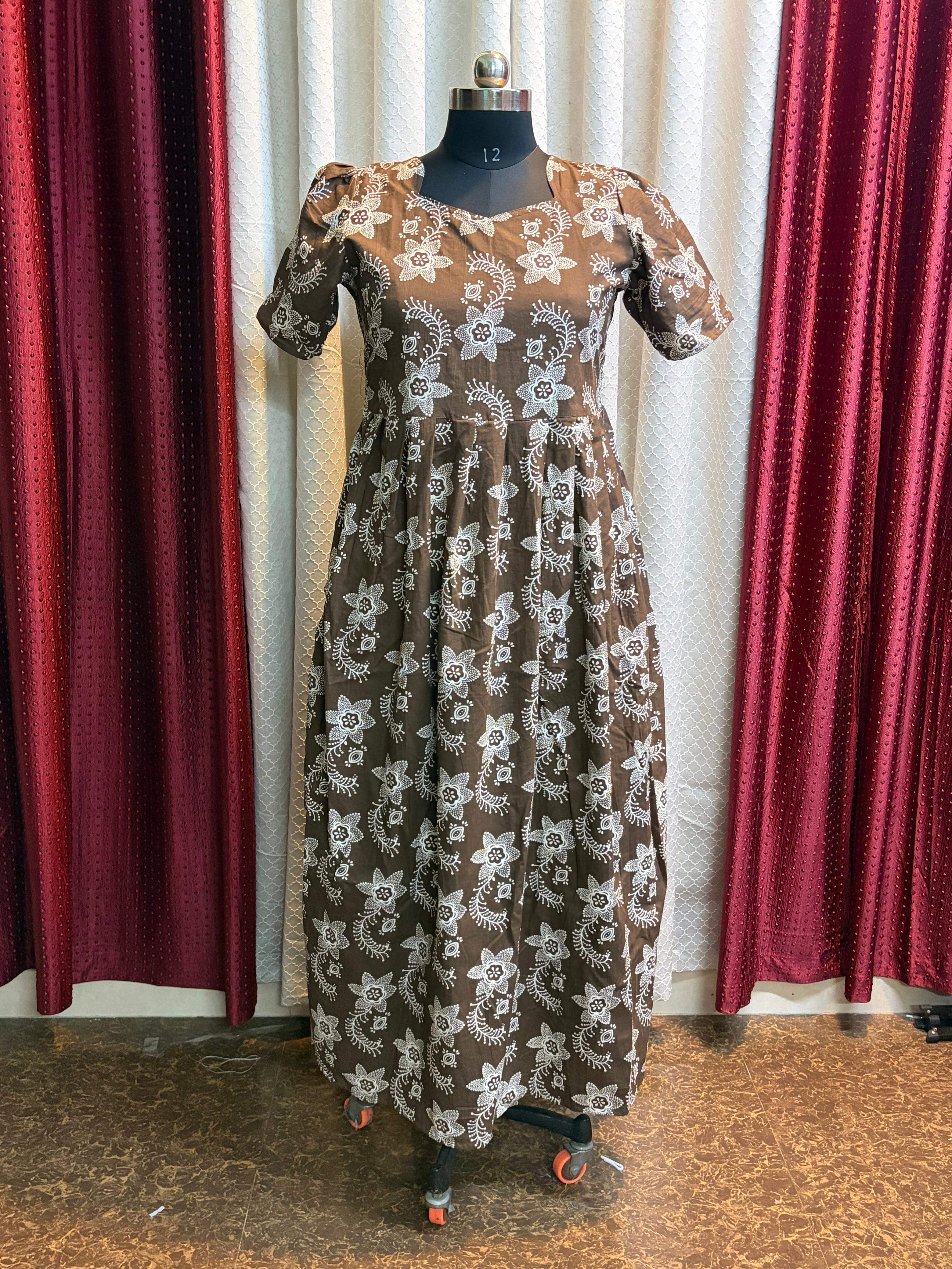 Blue Floral Print Dress