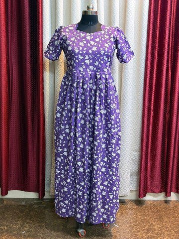 Blue Floral Print Dress