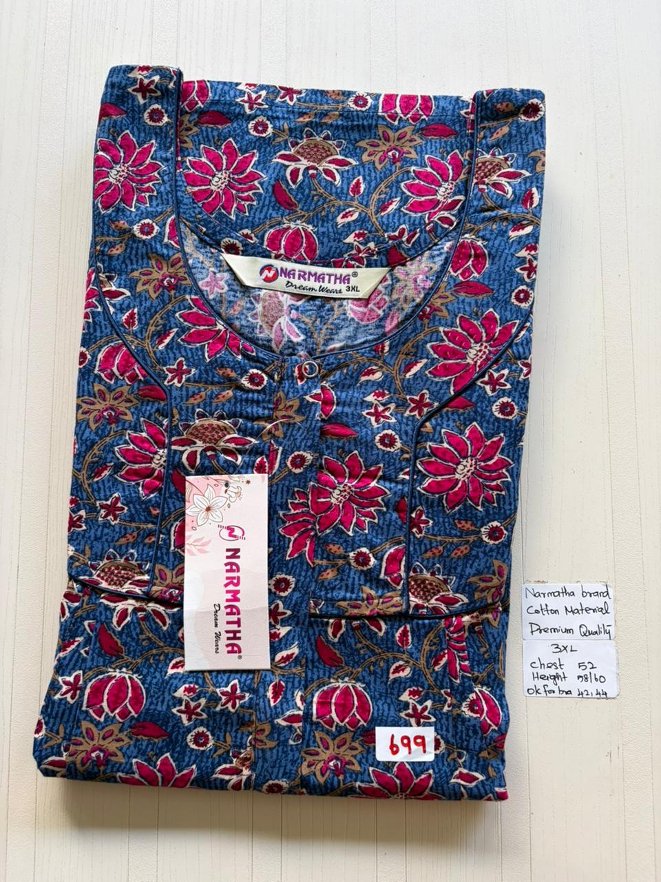 DNS 031 Height Narmatha Pleats Zip Nighty
