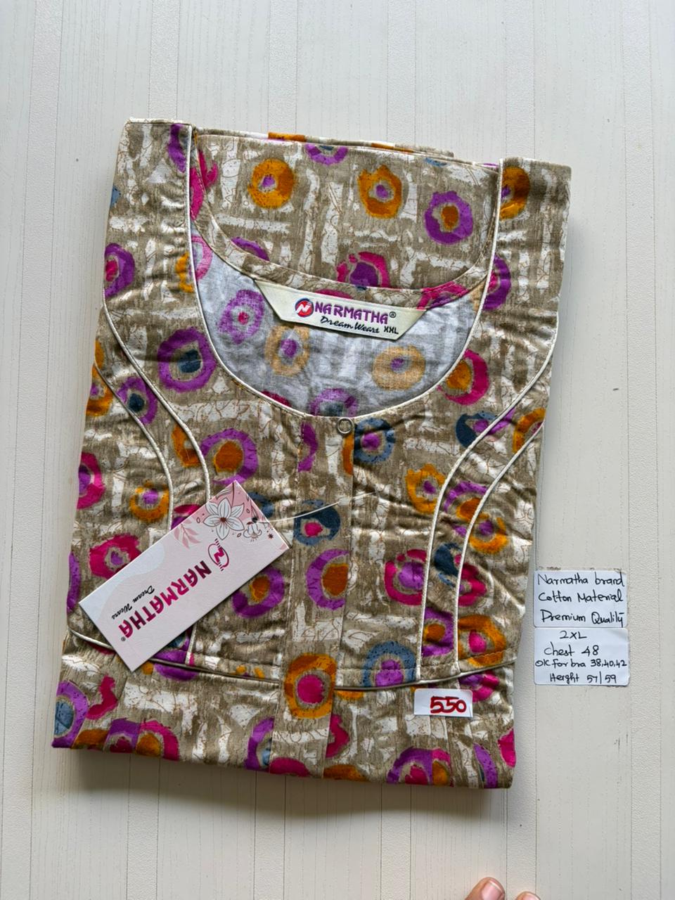 CNS 021 Height Narmatha Pleats Zip Nighty