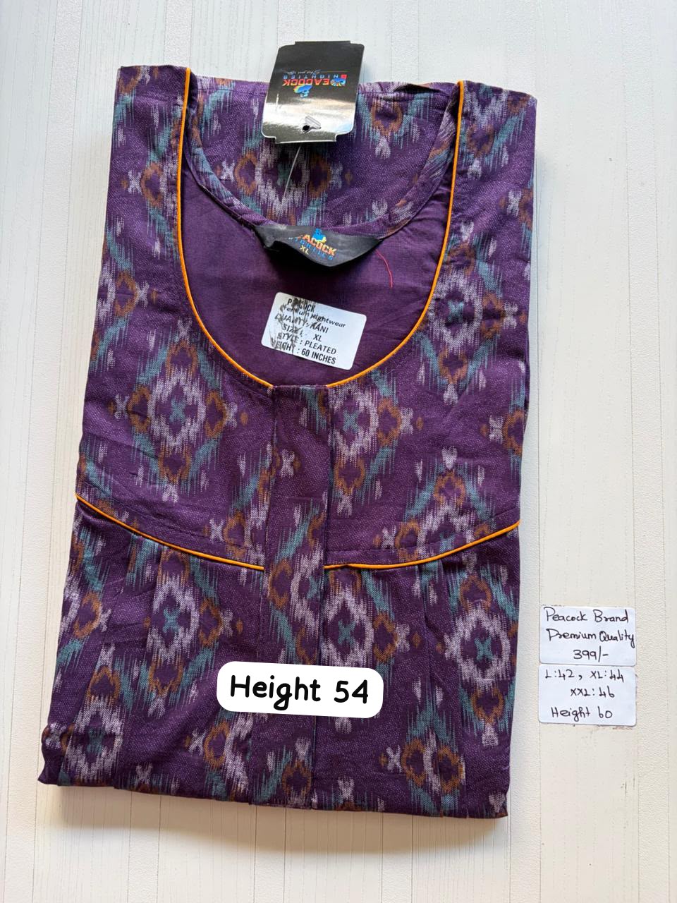 AAS5263 Peacock pleats Zip premium quality BP DD CPS DPS Height 54
