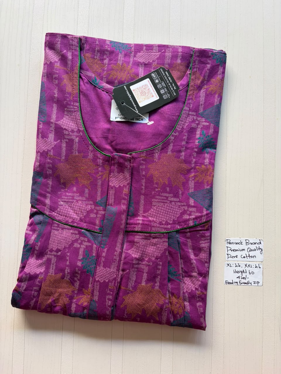 AASHP 348 Height Peacock Zip Nighty BP HP CPS DPS