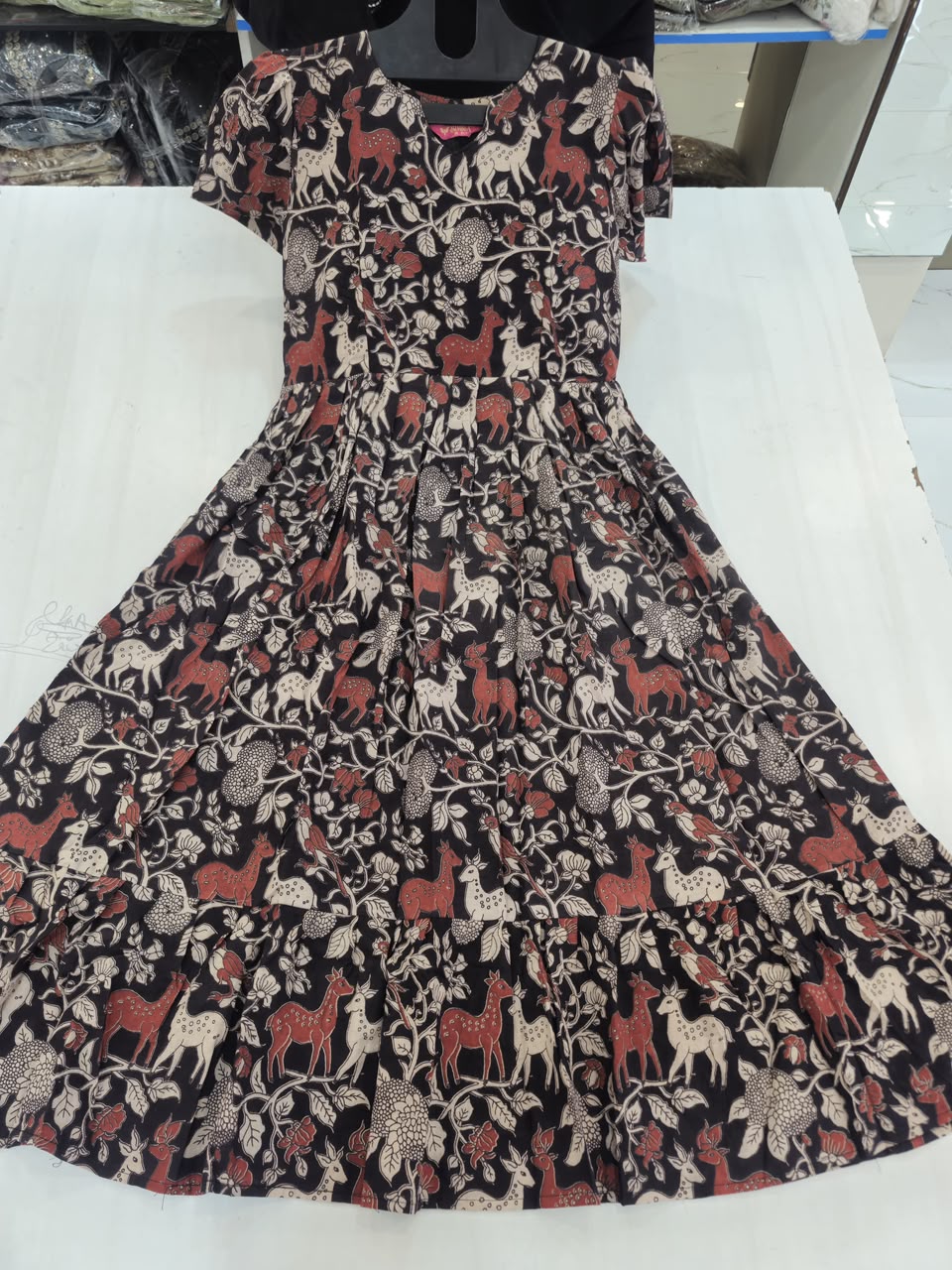 MFS 386 Peacock Kalamkari Maxi Frock YY1