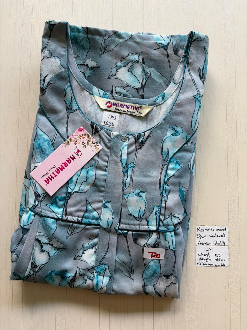 DNS 006 Height Narmatha Pleats Zip Nighty
