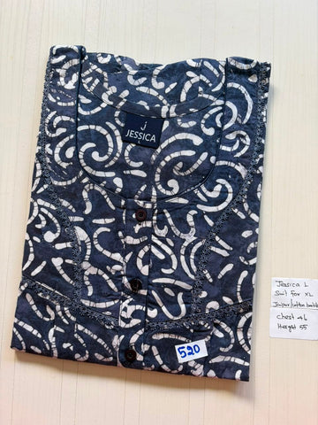 BJS 1084 Jessica Pleats Batik Nighty 550