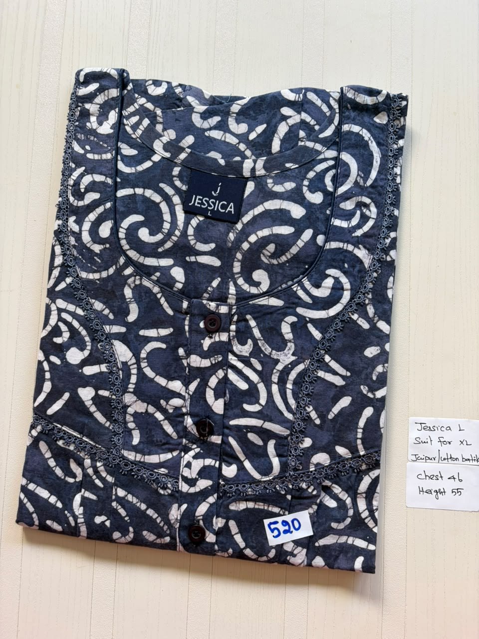 BJS 1084 Jessica Pleats Batik Nighty 550
