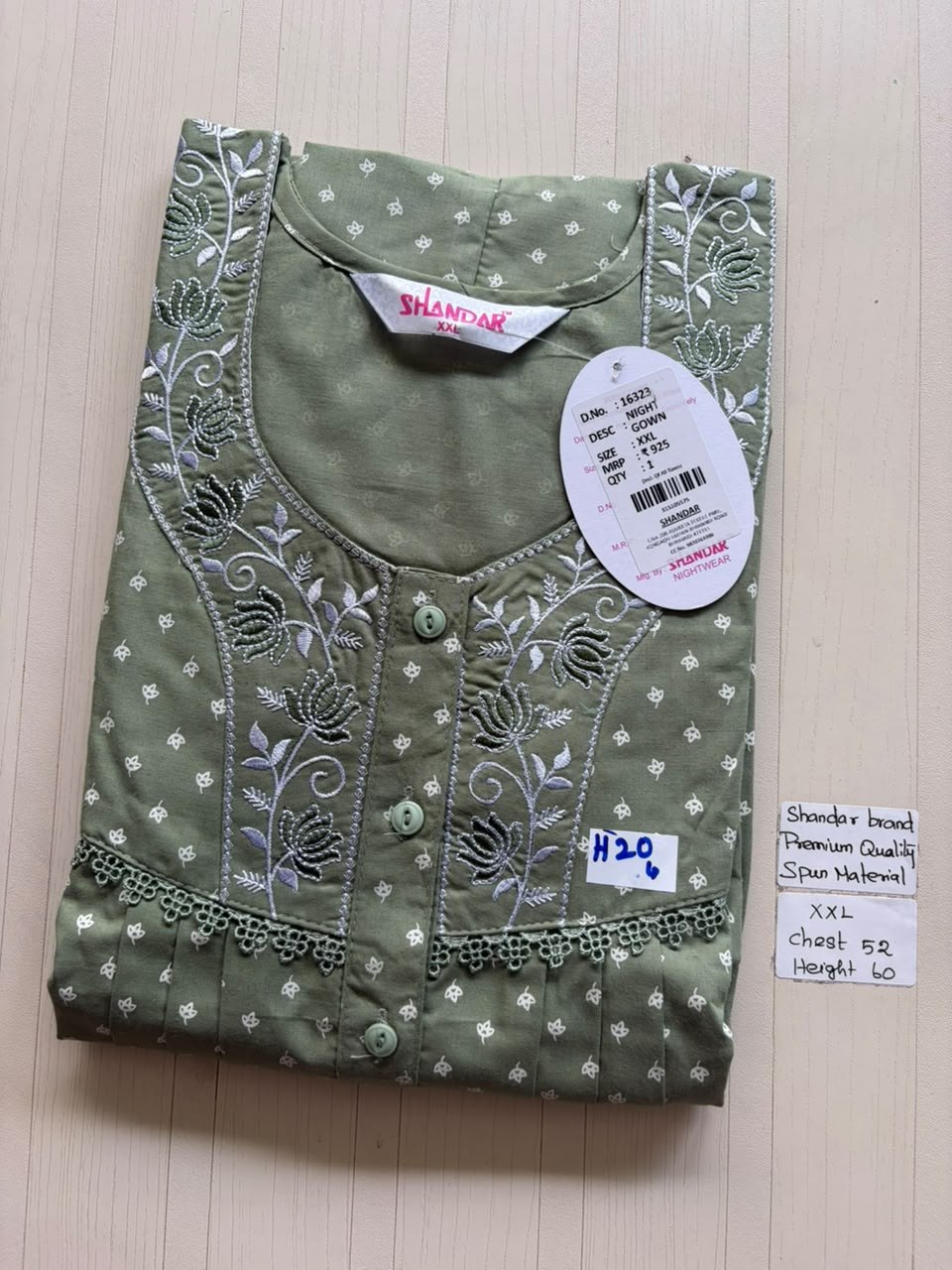DSS224 Height Shandar Spun Nighty