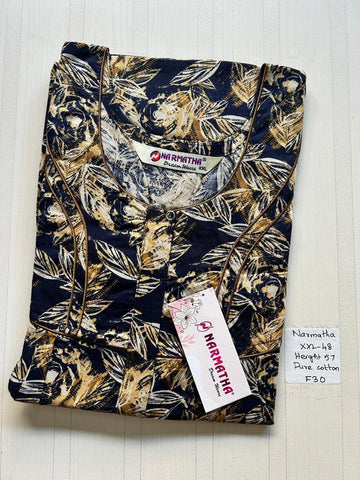 CNS043 Narmatha Pleats Zip Nighty
