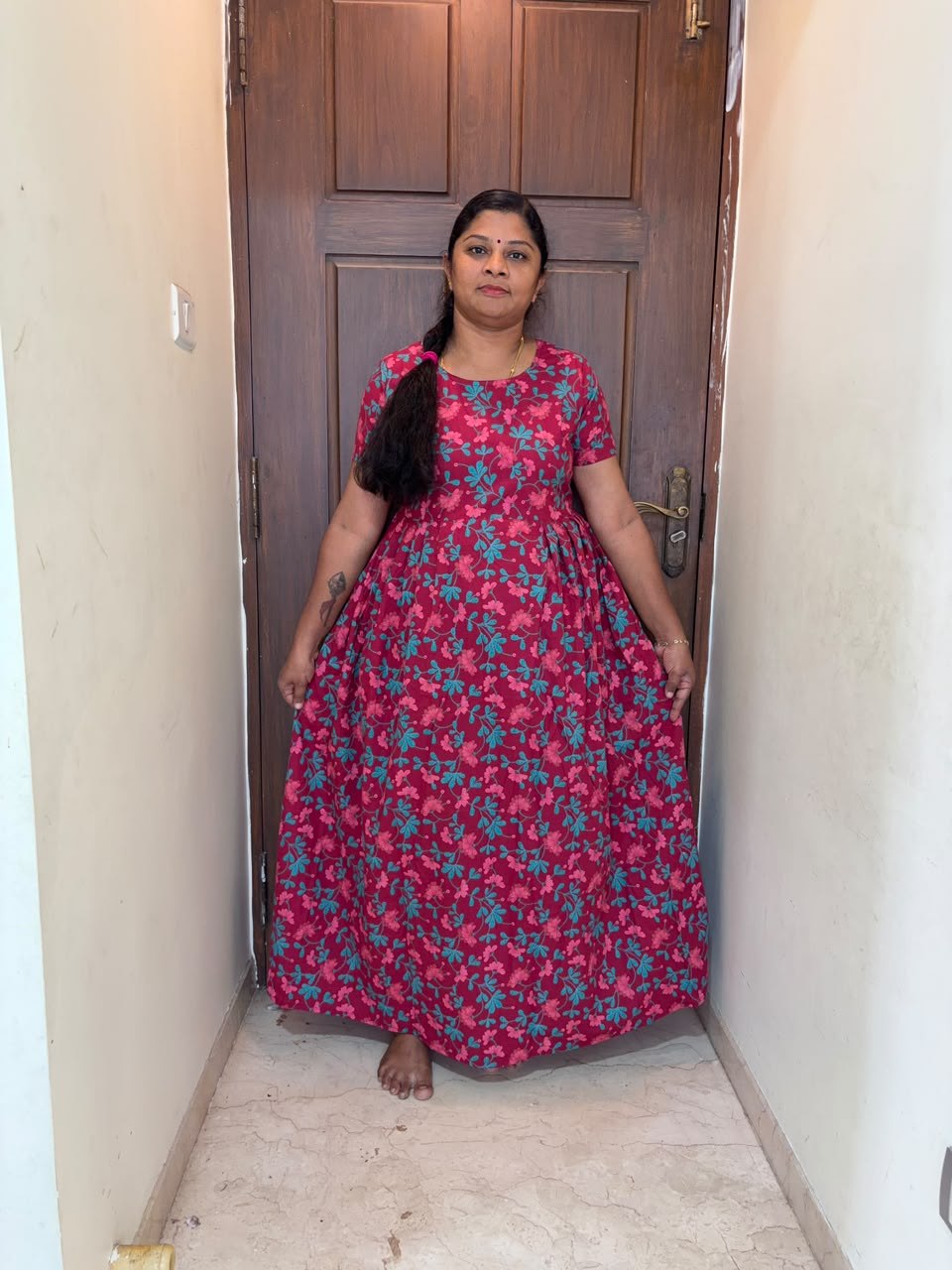MFS 378 Peacock Maxi Frock YY1