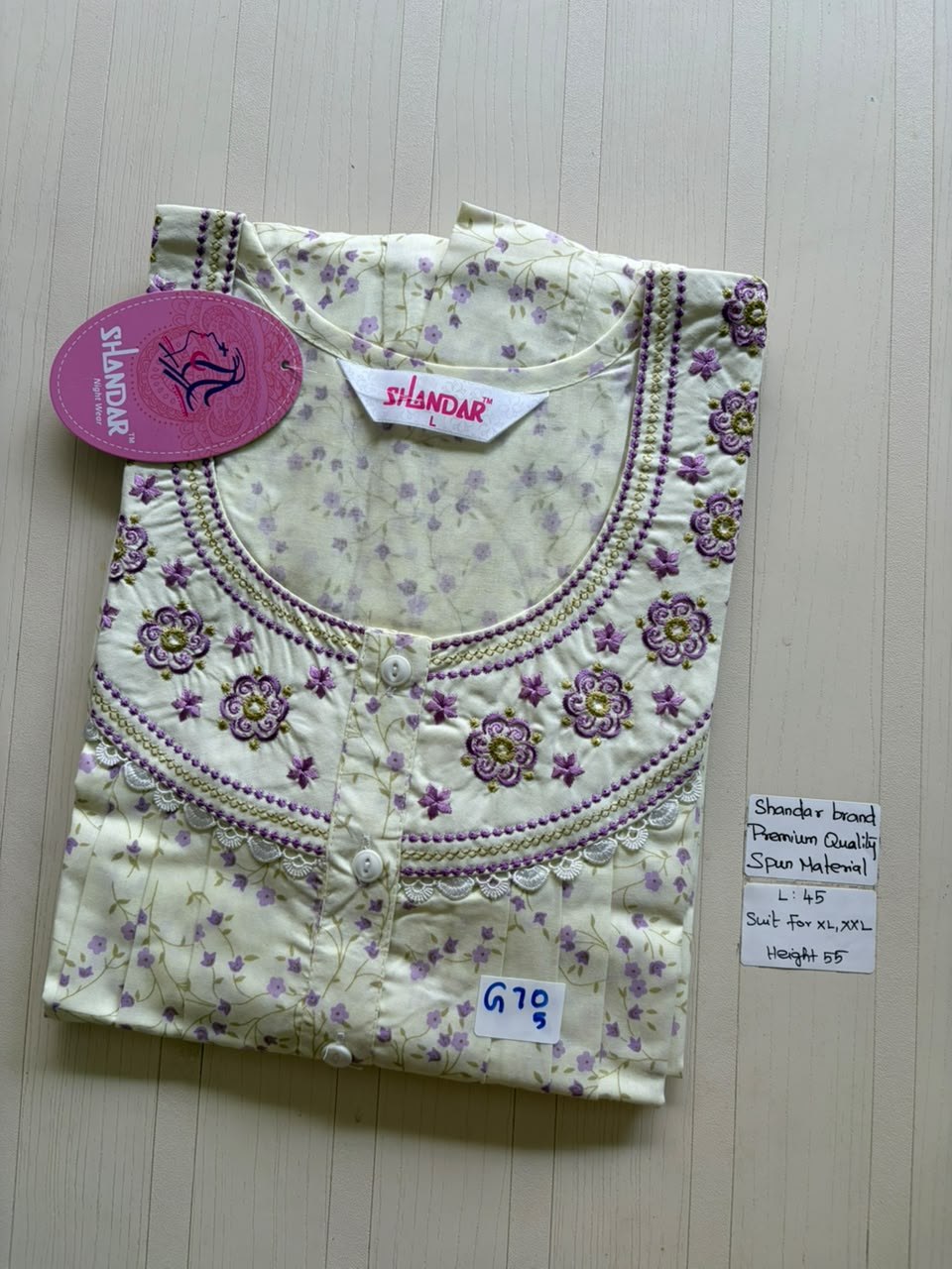 BS259 Shandar Spun nighty