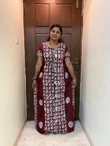 AASZ 117 Peacock Zip Nighty Batik DPS