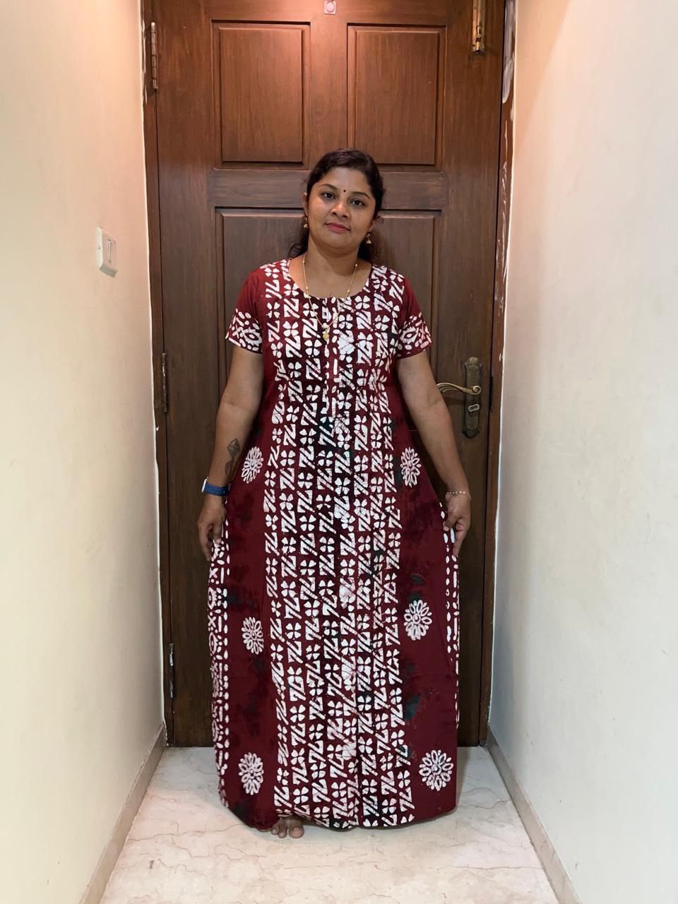 AASZ 117 Peacock Zip Nighty Batik DPS