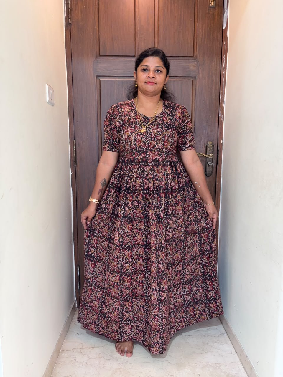 KF 006 Block Kalamkari frock Height