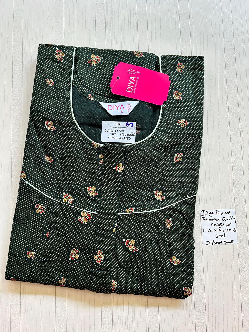 AASHP 157 Height Peacock Pleats Zip Nighty DD BP HP EPS