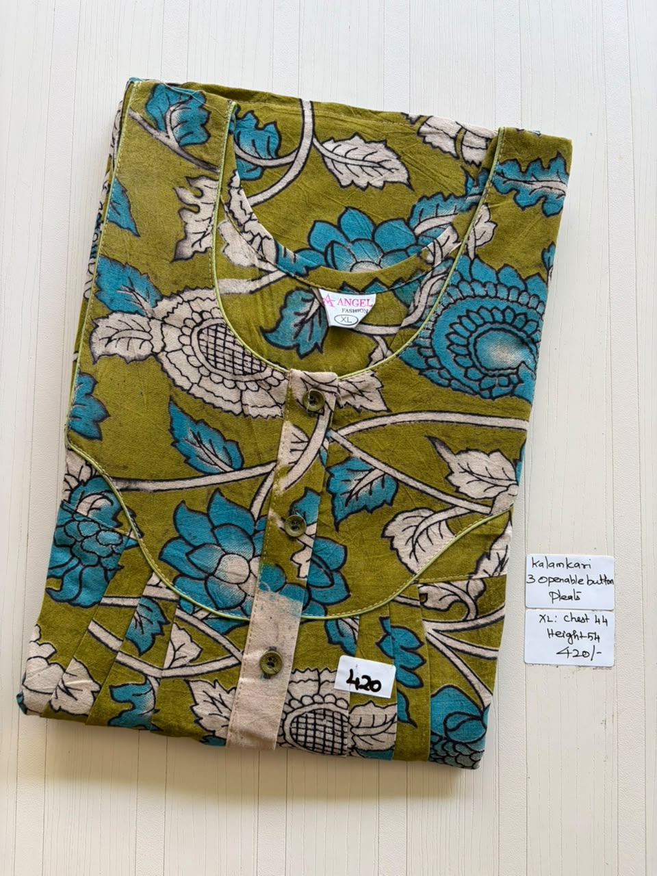 AASBP 213 Peacock Pleats Kalamkari Nighty BP CPS