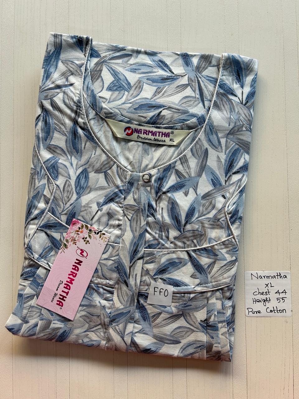 BNS024 Narmatha Pleats Zip Nighty
