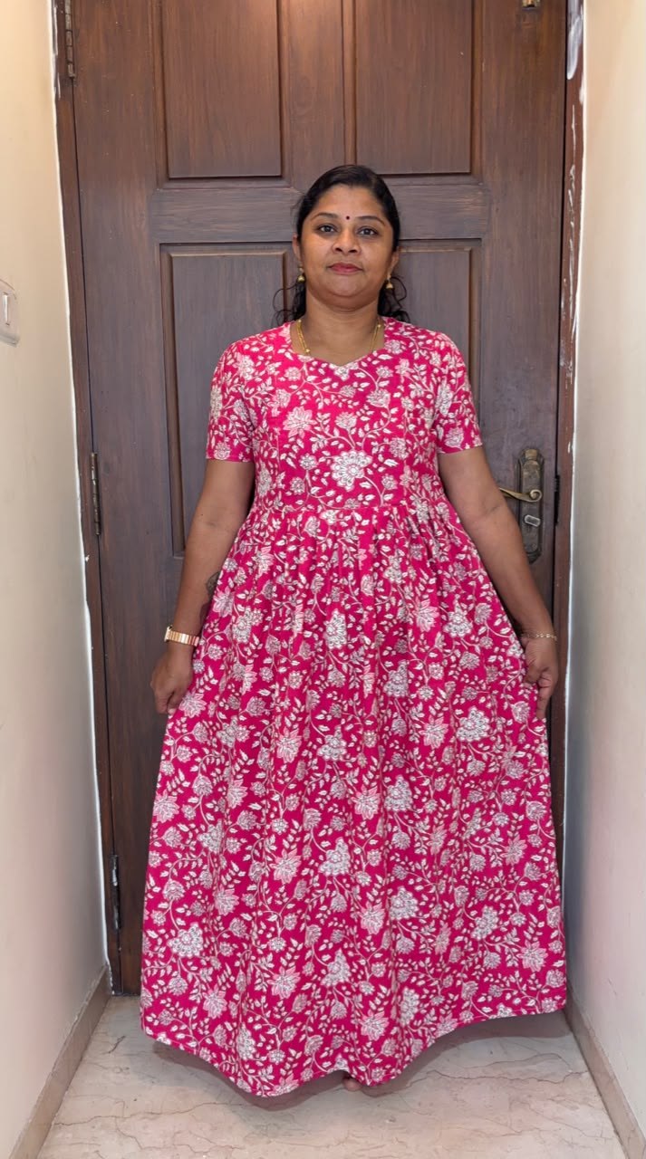 MFS186 Peacock Feeding maxi frock Jyoti FD FM1