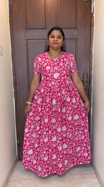MFS186 Peacock Feeding maxi frock Jyoti FD FM1