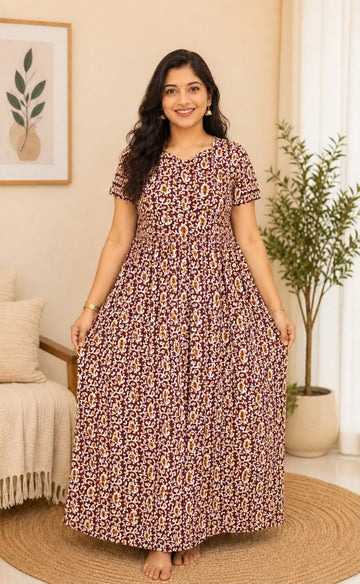 MFS 428 Peacock Feeding maxi frock FD FM1