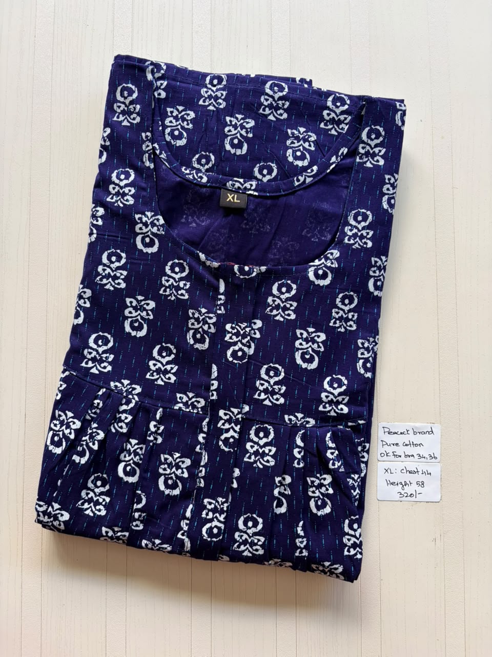AASHP 180 Height Peacock Pleats Zip Nighty BP HP CPS