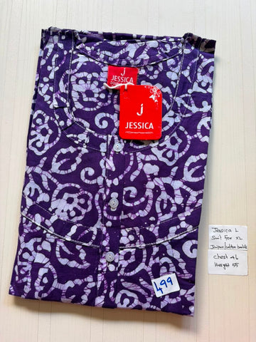 BJS 1114 Jessica Pleats Batik Nighty 550
