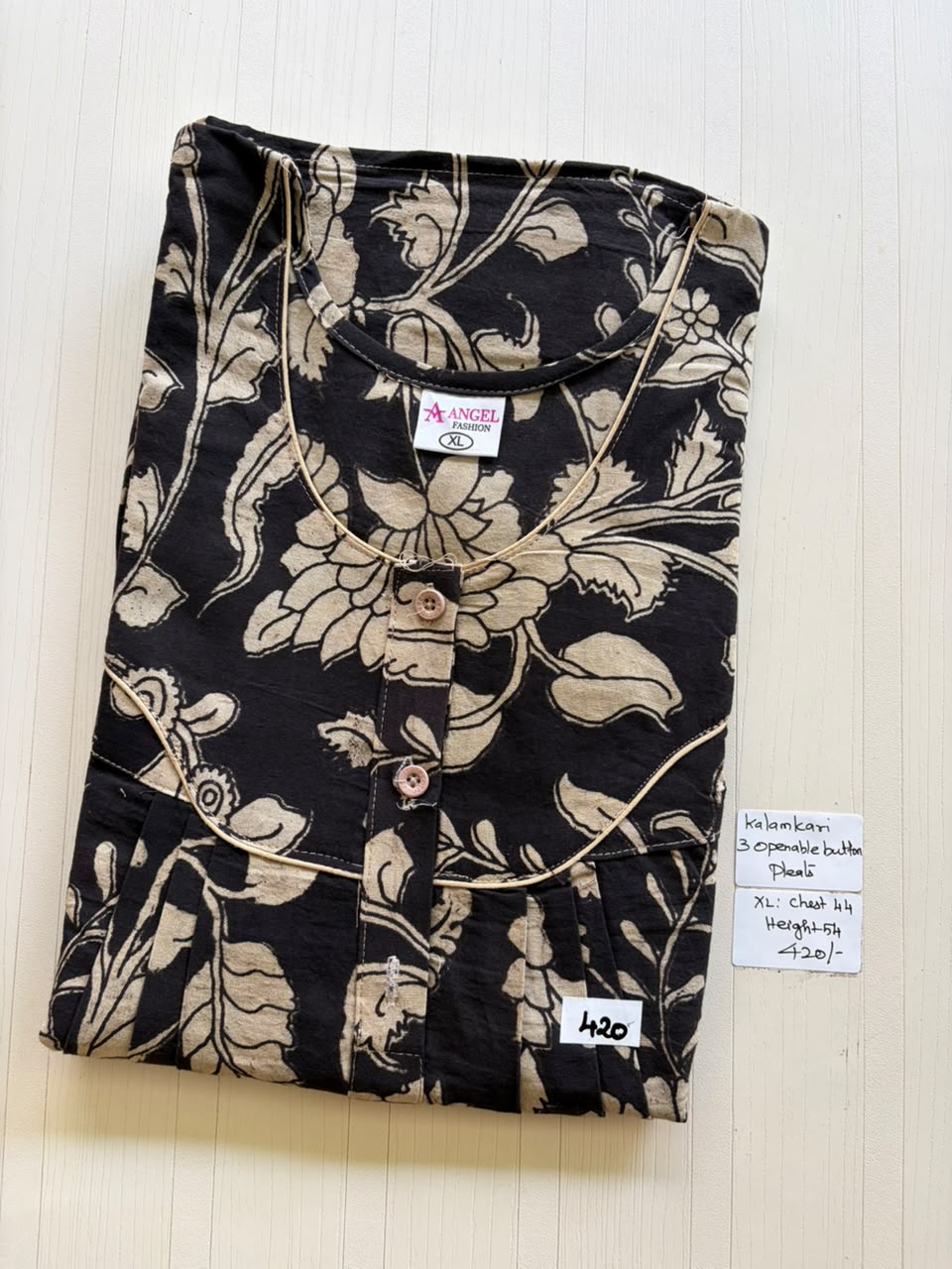 AASBP 217 Peacock Pleats Kalamkari Nighty BP CPS