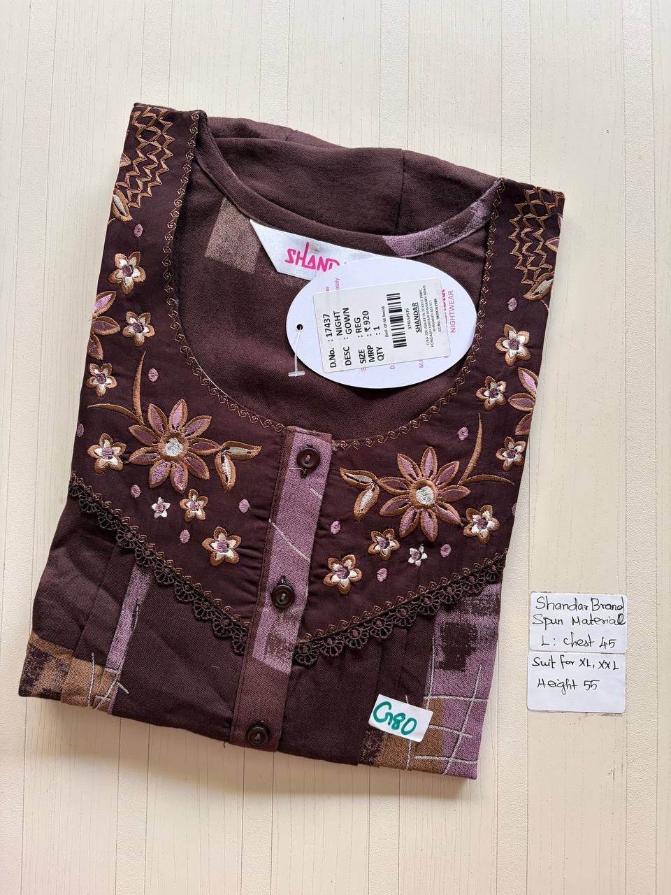 bss 452 Shandar Spun nighty