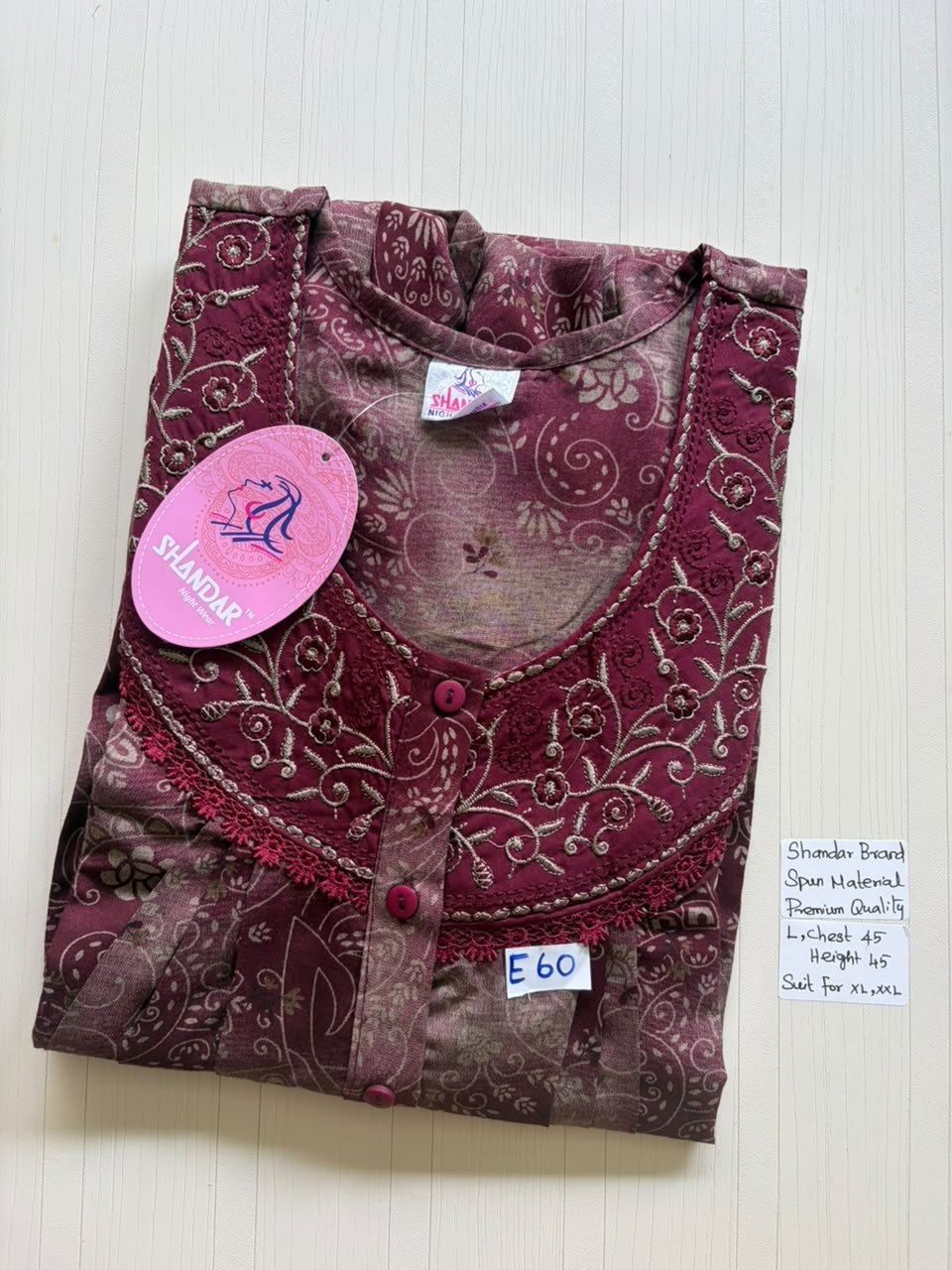 BS507 Shandar Spun nighty