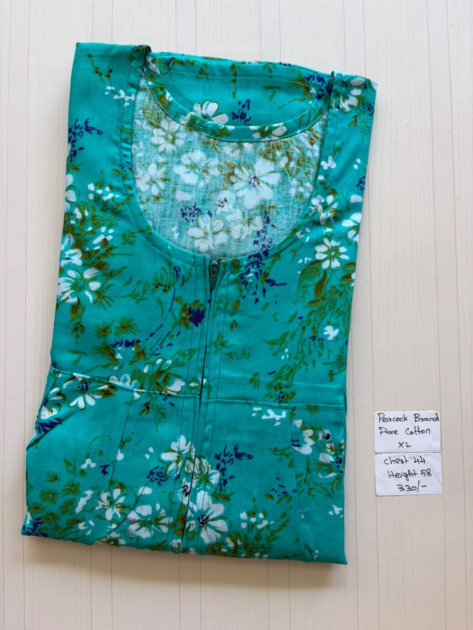 AASHP044 Peacock Pleats Zip Nighty HP BP