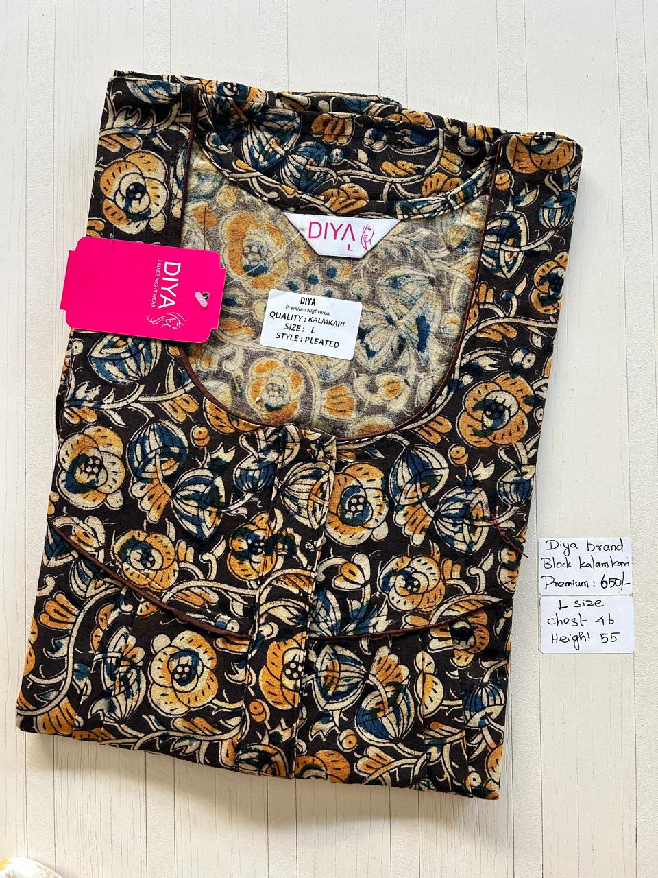 AKS055 Height Block Kalamkari peacock Pleats zip DD