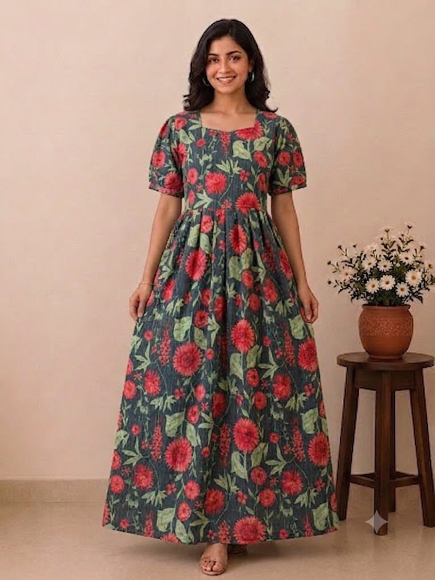 MFS142 Peacock Height maxi frock YY1 YY2