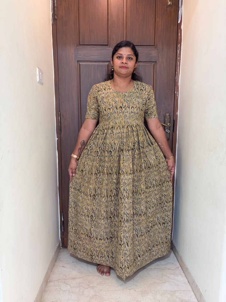 KF 005 Block Kalamkari frock Height