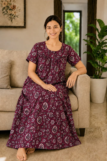 AASHP 210 Height Peacock Pleats Zip Nighty BP HP CPS